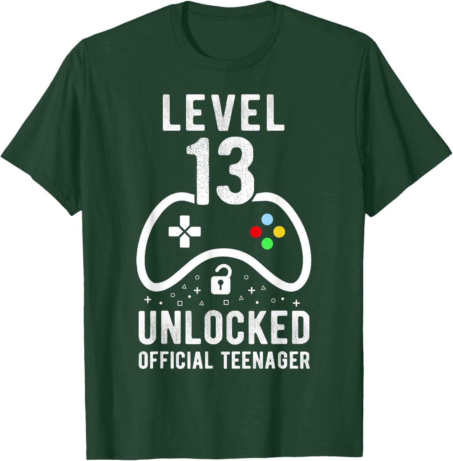 Official Teenager 13th Birthday Level 13 Unlocked T-Shirt - T-Shirt | Forest