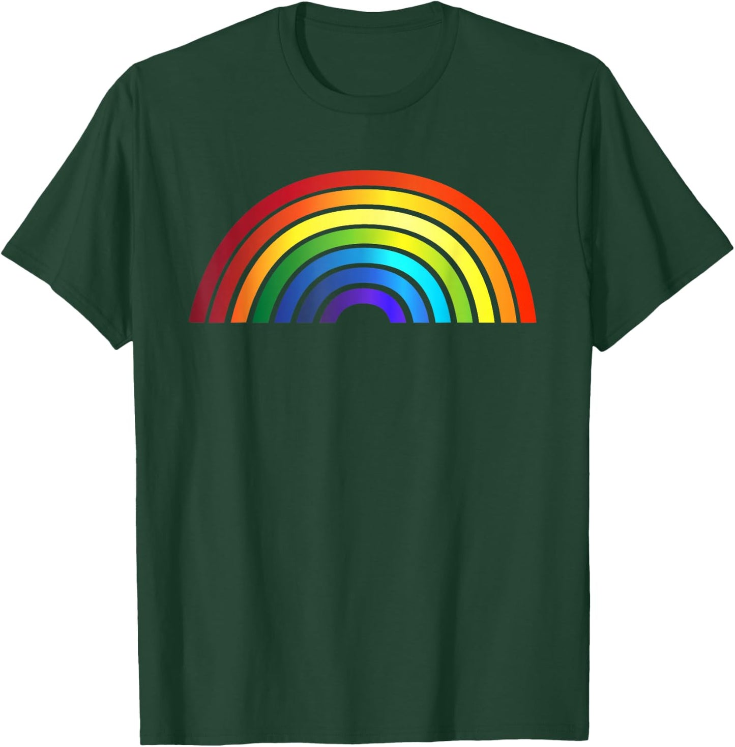 Rainbow - Rainbow Simple Style Basic Stripe Design T-Shirt - T-Shirt | Forest