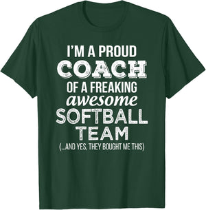 Softball Coach T Shirt Funny Thank You Appreciation Gift T-Shirt - T-Shirt | Forest