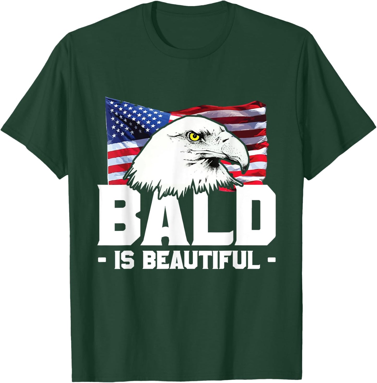 Bald Is Beautiful Patriotic American Eagle Gift Kids Men T-Shirt - T-Shirt | Forest