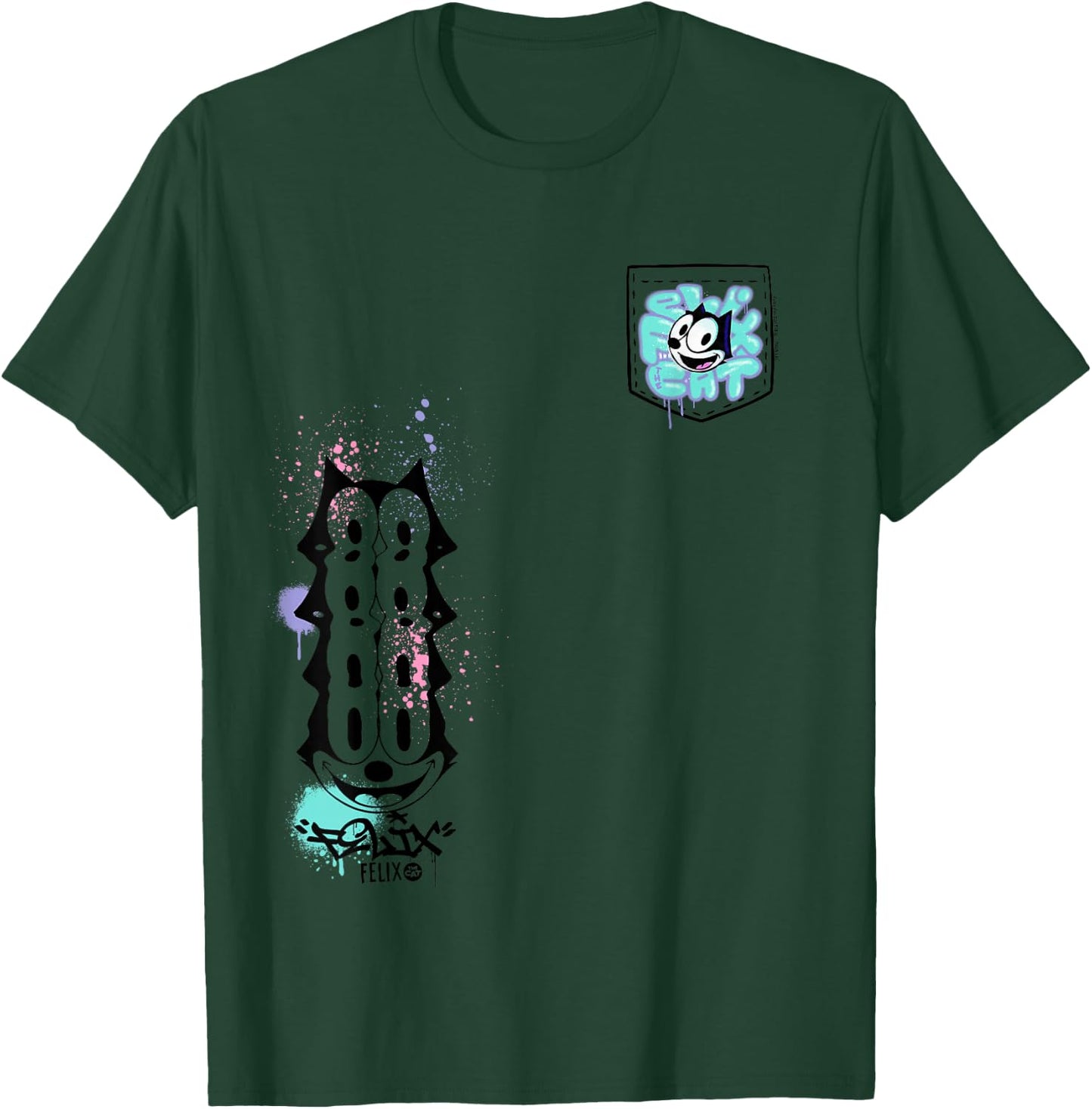 Felix The Cat Graffiti Pocket T-Shirt - T-Shirt | Forest