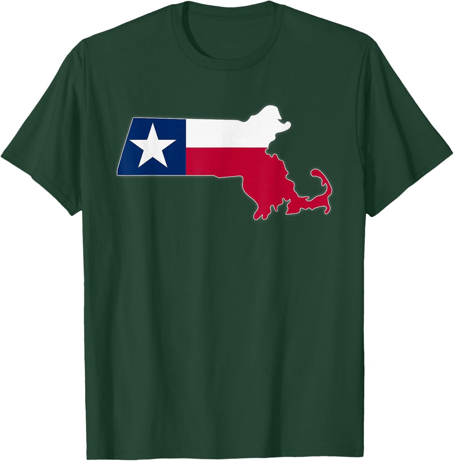 MASSACHUSETTS STATE MAP TEXAS TX Flag Roots Men Women Gift T-Shirt - T-Shirt | Forest
