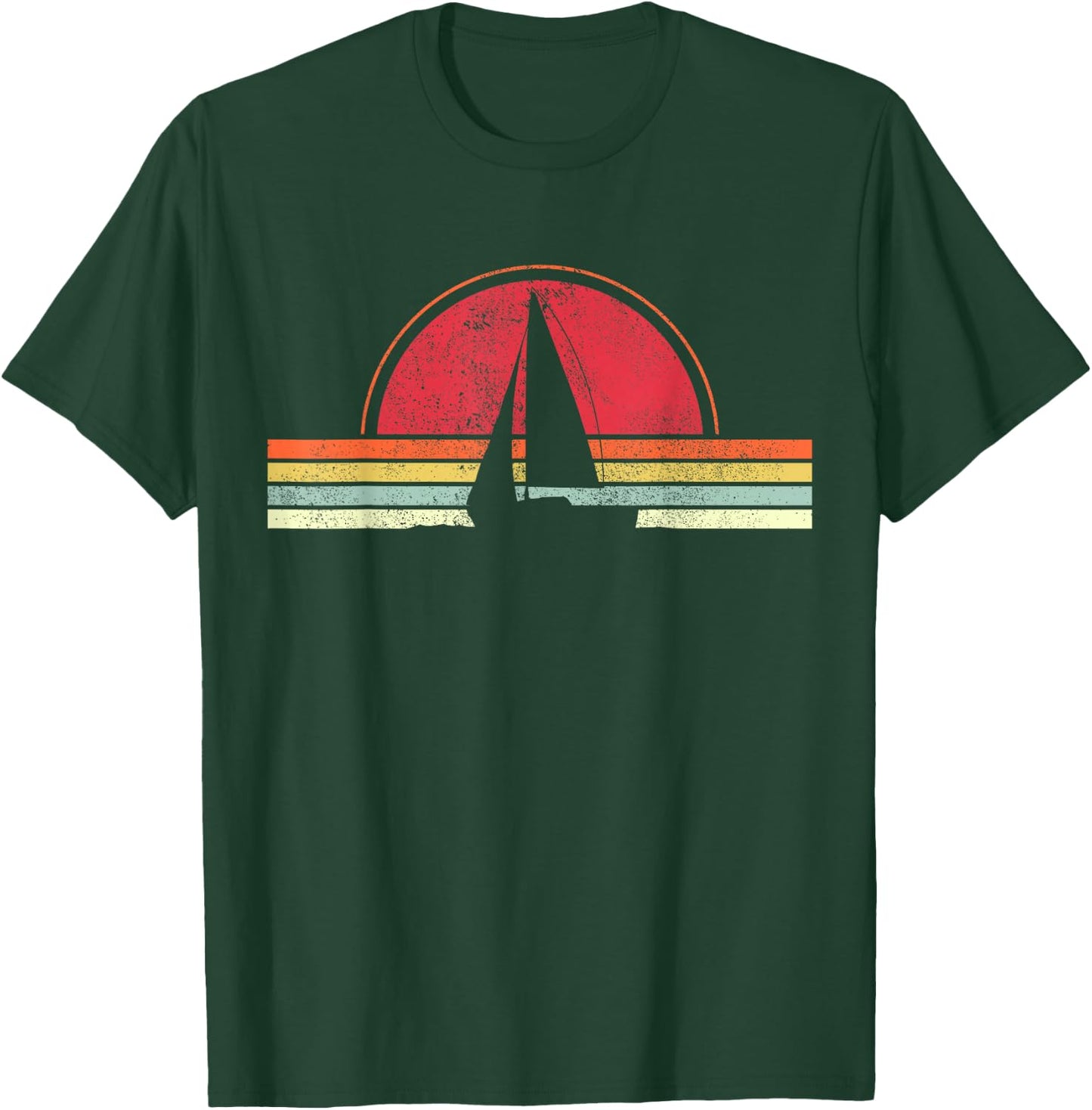 Vintage Sailing Shirt Retro Sailing Boat Sailing Gift T-Shirt - T-Shirt | Forest