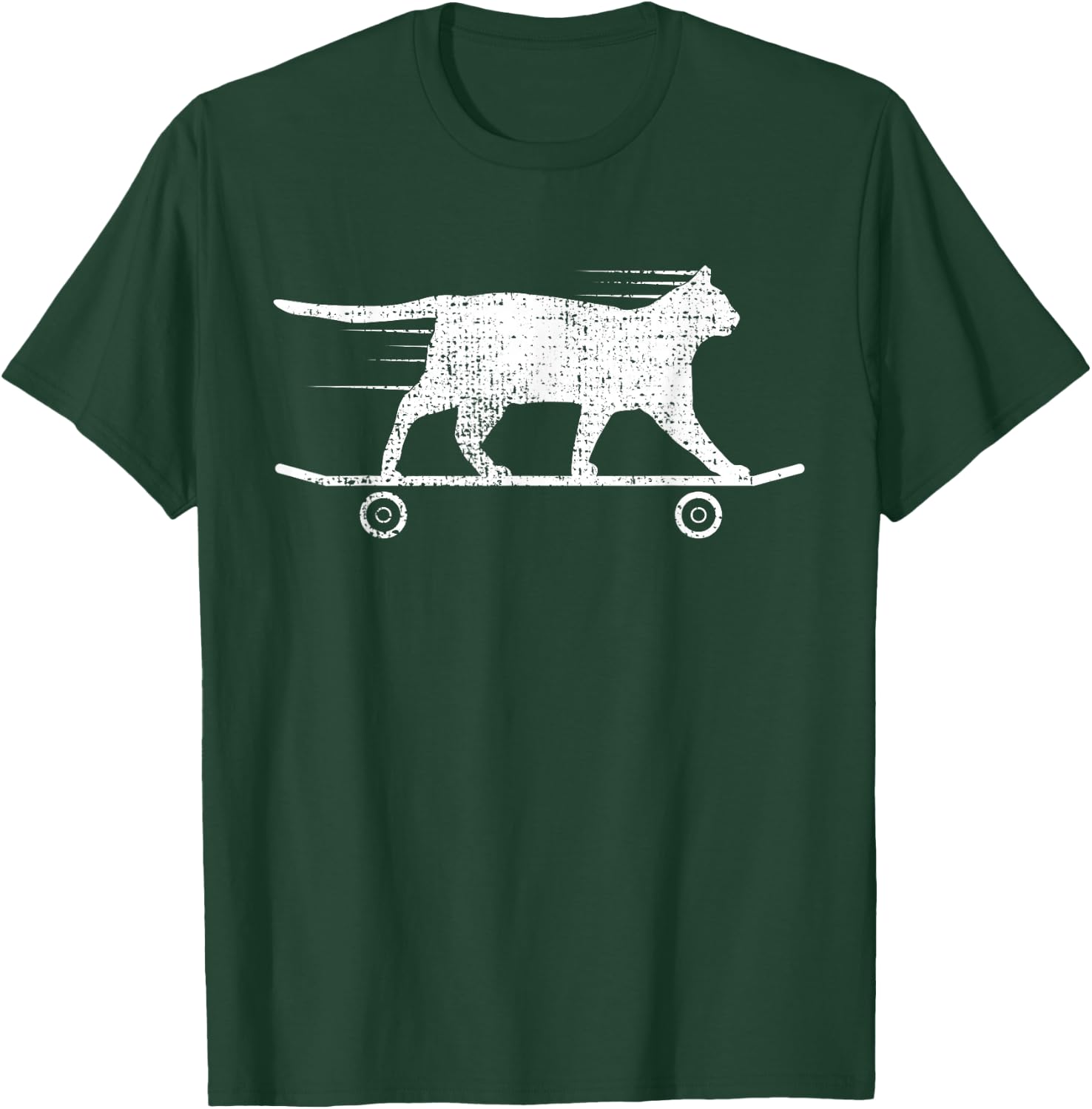 Skateboard Cat Kitten Gift Owner Lover T-Shirt - T-Shirt | Forest