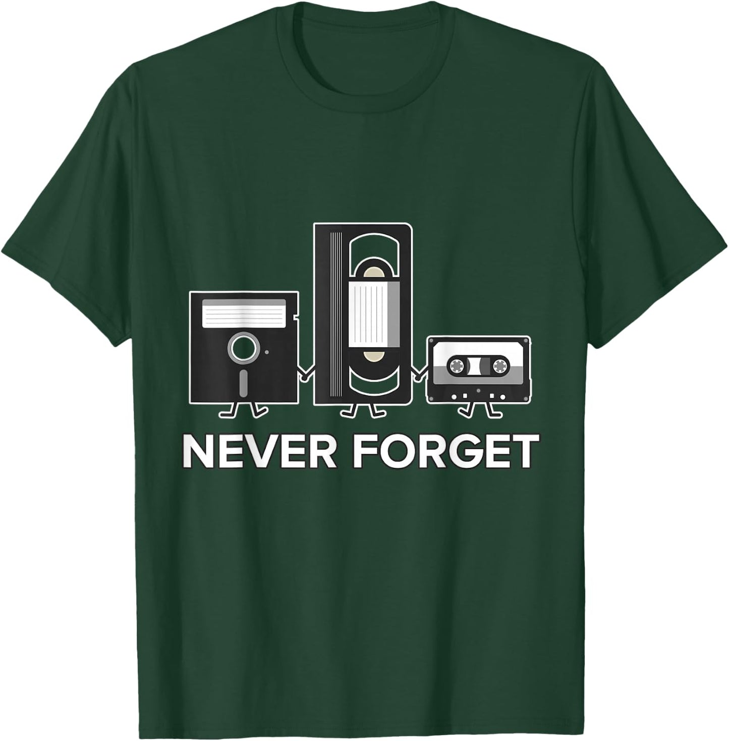 Never Forget T Shirt Funny Floppy Disk VHS Tape 90s 80s T-Shirt - T-Shirt | Forest