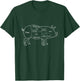 Pig Butcher Cuts Diagram T-Shirt - T-Shirt | Forest