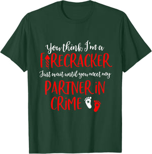 Kids Big Sibling 4th of July Pregnancy Announcement Shirt T-Shirt - T-Shirt | Forest
