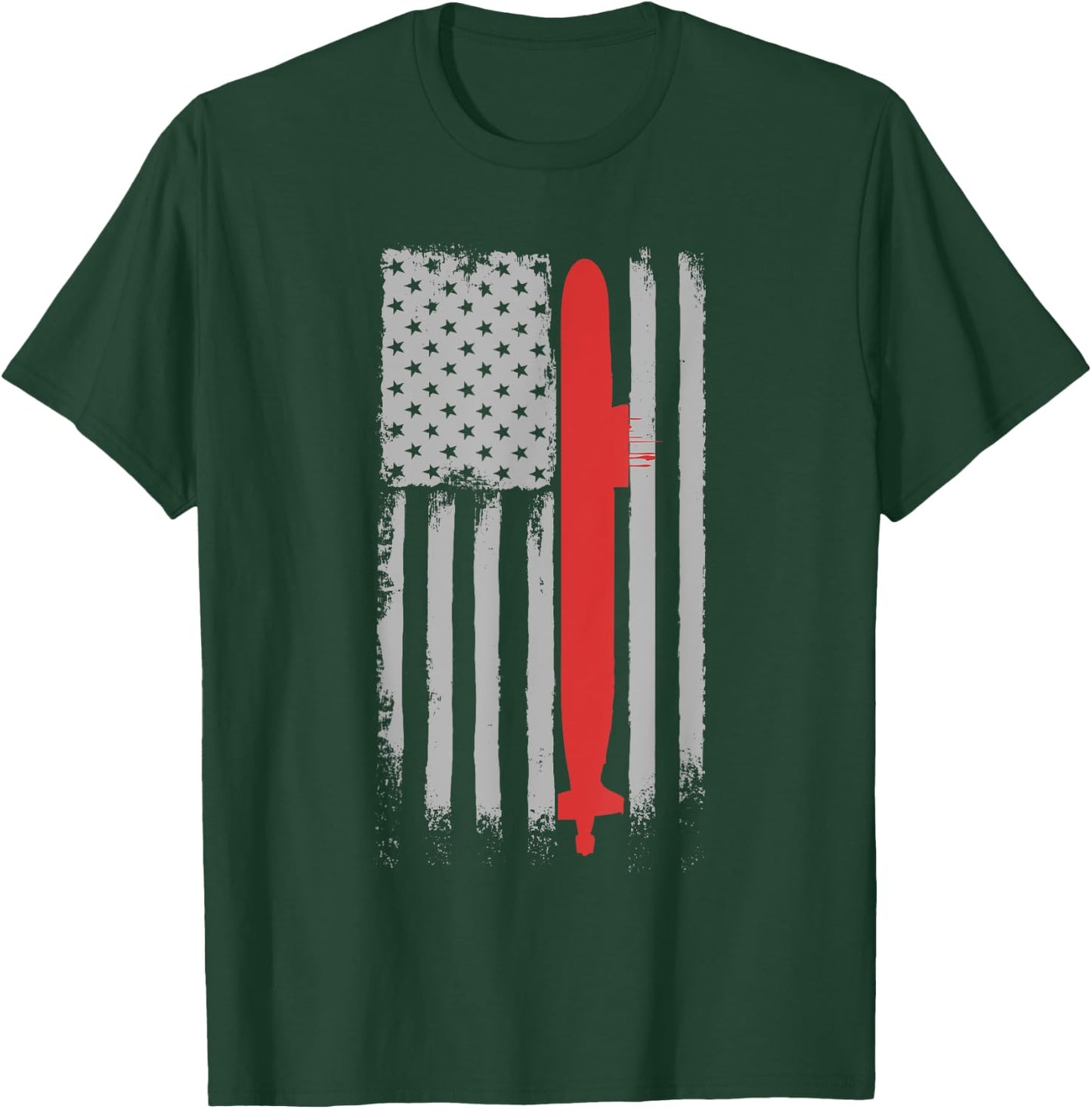 Submarine USA Flag - Shirt Gift Submariner T-Shirt - T-Shirt | Forest