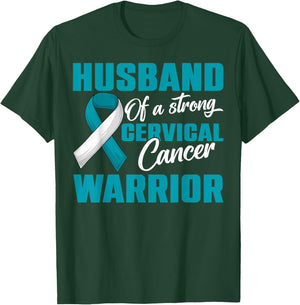 Husband Of A Strong Cervical Cancer Warrior Wife Supporters T-Shirt - T-Shirt | Forest