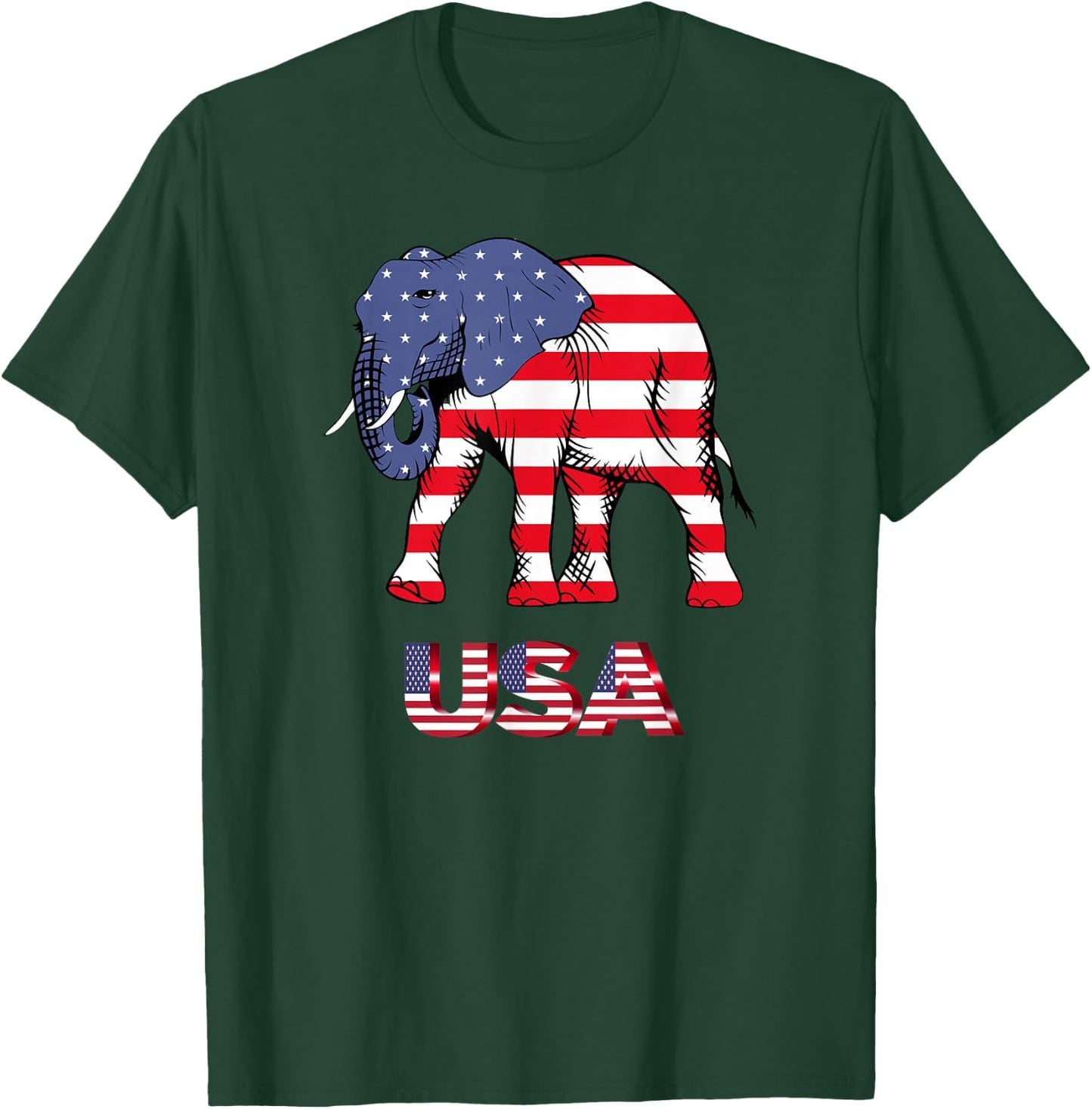 American Elephant Patriotic USA Republican GOP Women Kids Men T-Shirt - T-Shirt | Forest