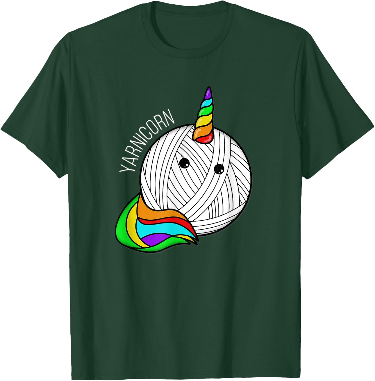 Funny Yarn Art Unicorn - Yarn Horn Crochet Pictures T-Shirt - T-Shirt | Forest