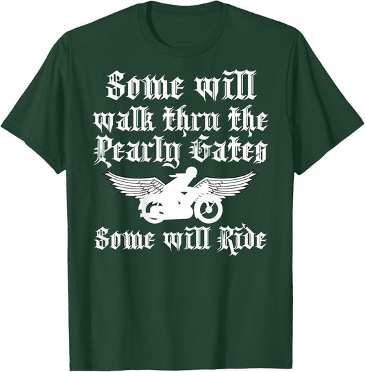 Fallen Biker Final Ride Bikers Memorial Shirt - back design T-Shirt - T-Shirt | Forest