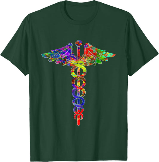 Vintage Nurse Doctor Caduceus Novelty T-Shirt - T-Shirt | Forest