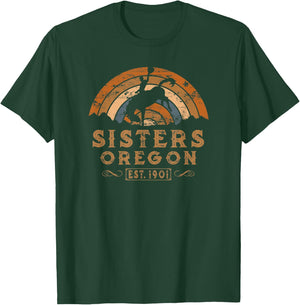 Sisters, Oregon OR retro Style Rodeo Cowboy T-Shirt - T-Shirt | Forest
