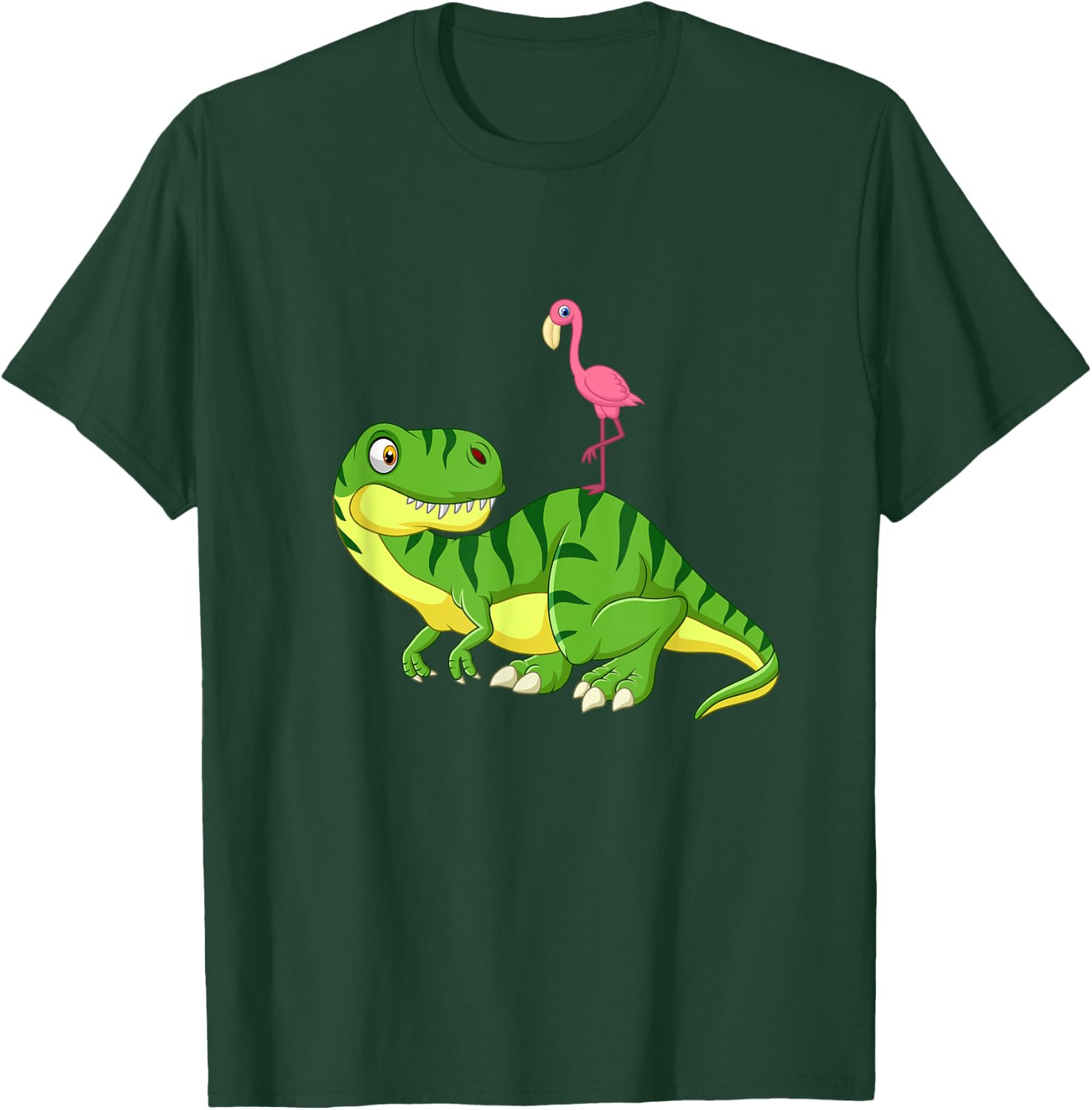 Flamingo T-Rex Dinosaur T-Shirt - T-Shirt | Forest