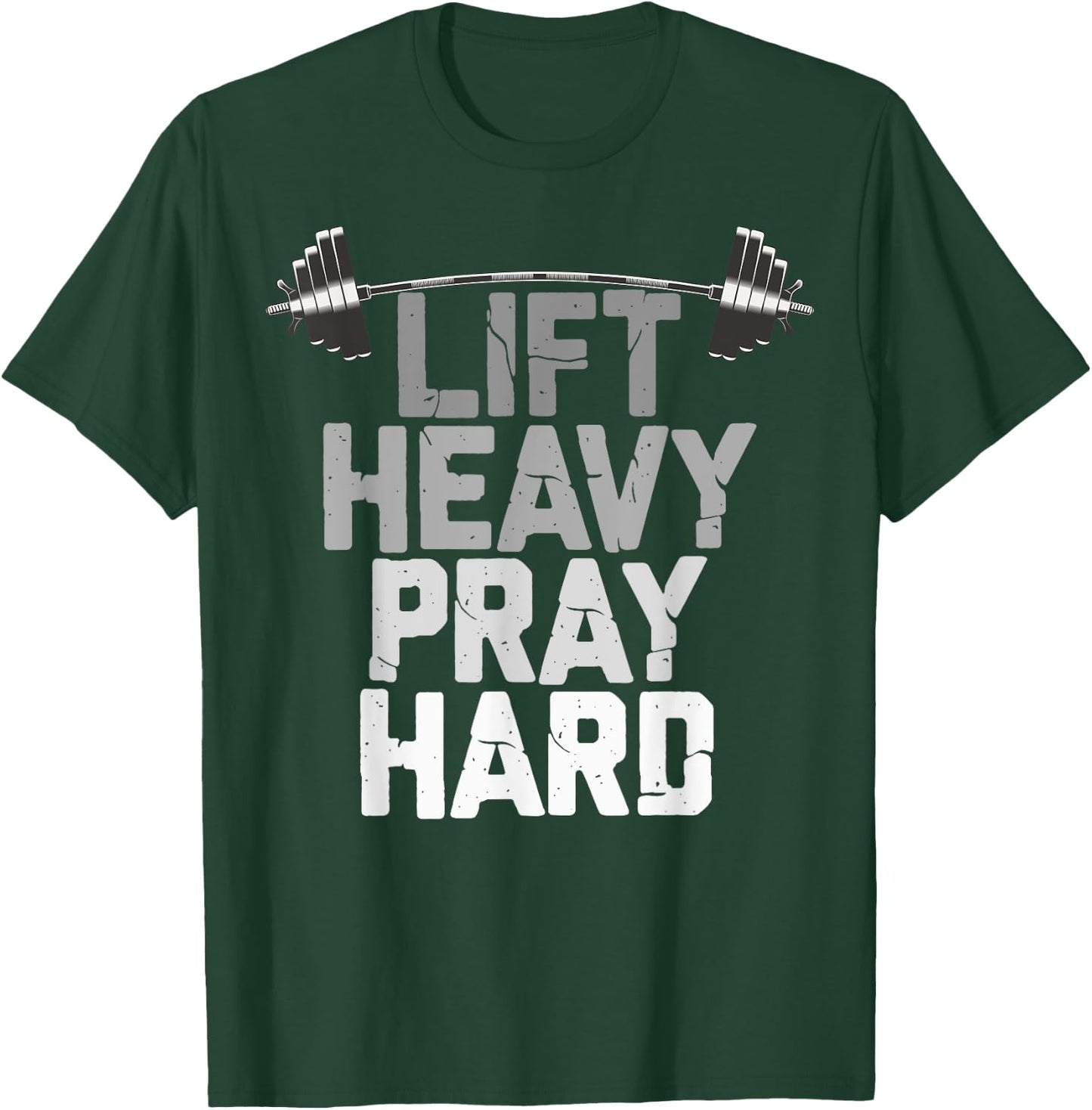 For Christian Lift Heavy Pray Hard Apparel Christian Weight Lifting , -Adults, Blue, Short Sleeve, , Small T-Shirt - T-Shirt | Forest