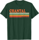 Chantal Retro Personalized First Name Vintage Stripes T-Shirt - T-Shirt | Forest