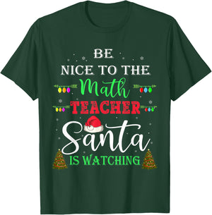 Be nice to the Math teacher Santa is watching Women Kids T-Shirt - T-Shirt | Forest