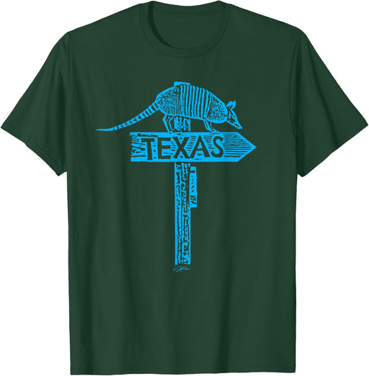 JCombs: Armadillo Texas Sign T-Shirt - T-Shirt | Forest