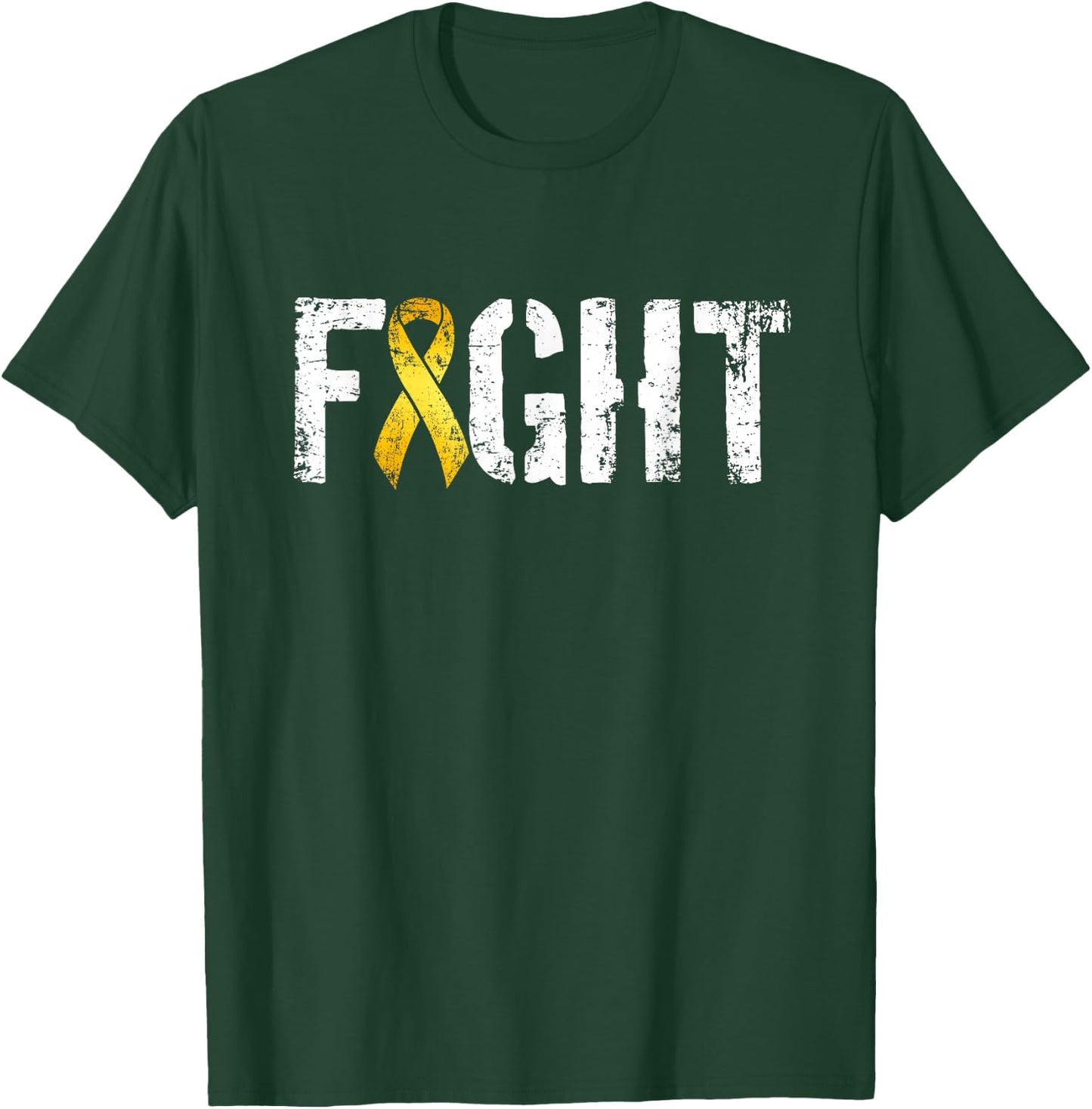 Fight Childhood Cancer Military Style Awareness Ribbon T-Shirt - T-Shirt | Forest