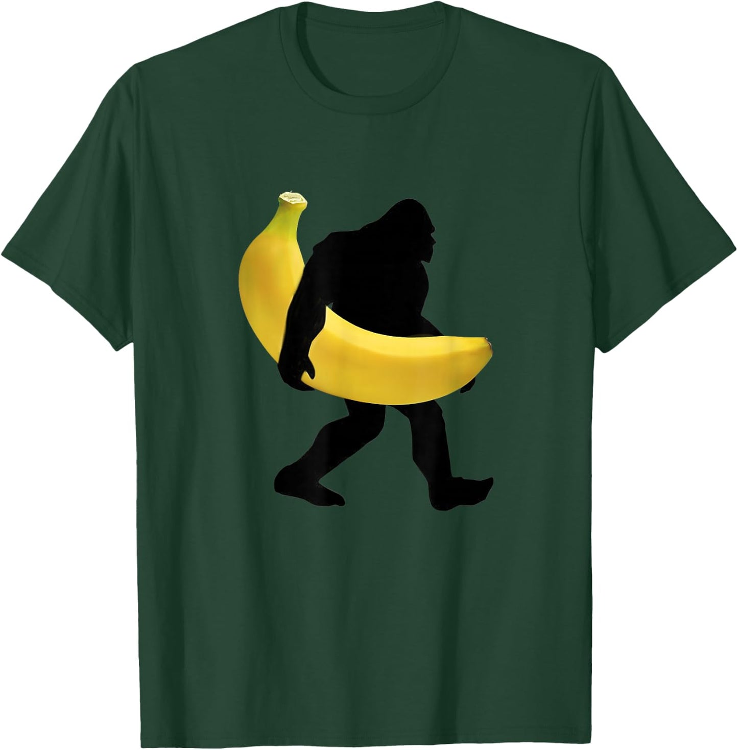 Bigfoot Carrying Banana Fruit Shirt Vegan SasQuatch Gorilla T-Shirt - T-Shirt | Forest