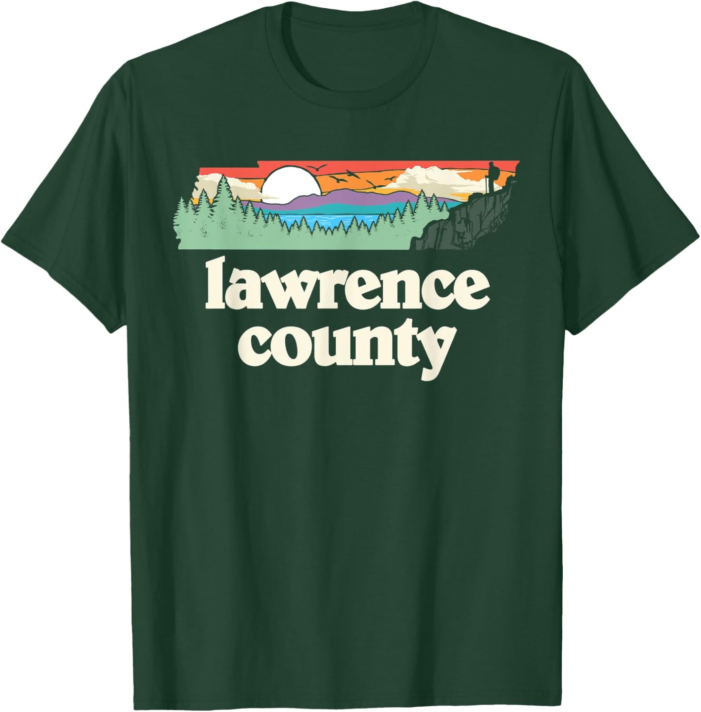 Lawrence County Tennessee Outdoors Retro Nature Graphic T-Shirt - T-Shirt | Forest