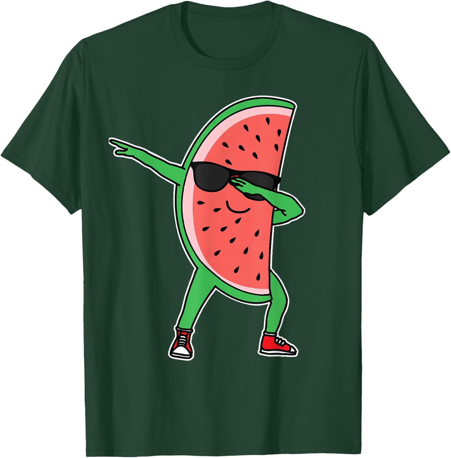 Watermelon Kawaii Dabbing Watermelon T-Shirt - T-Shirt | Forest