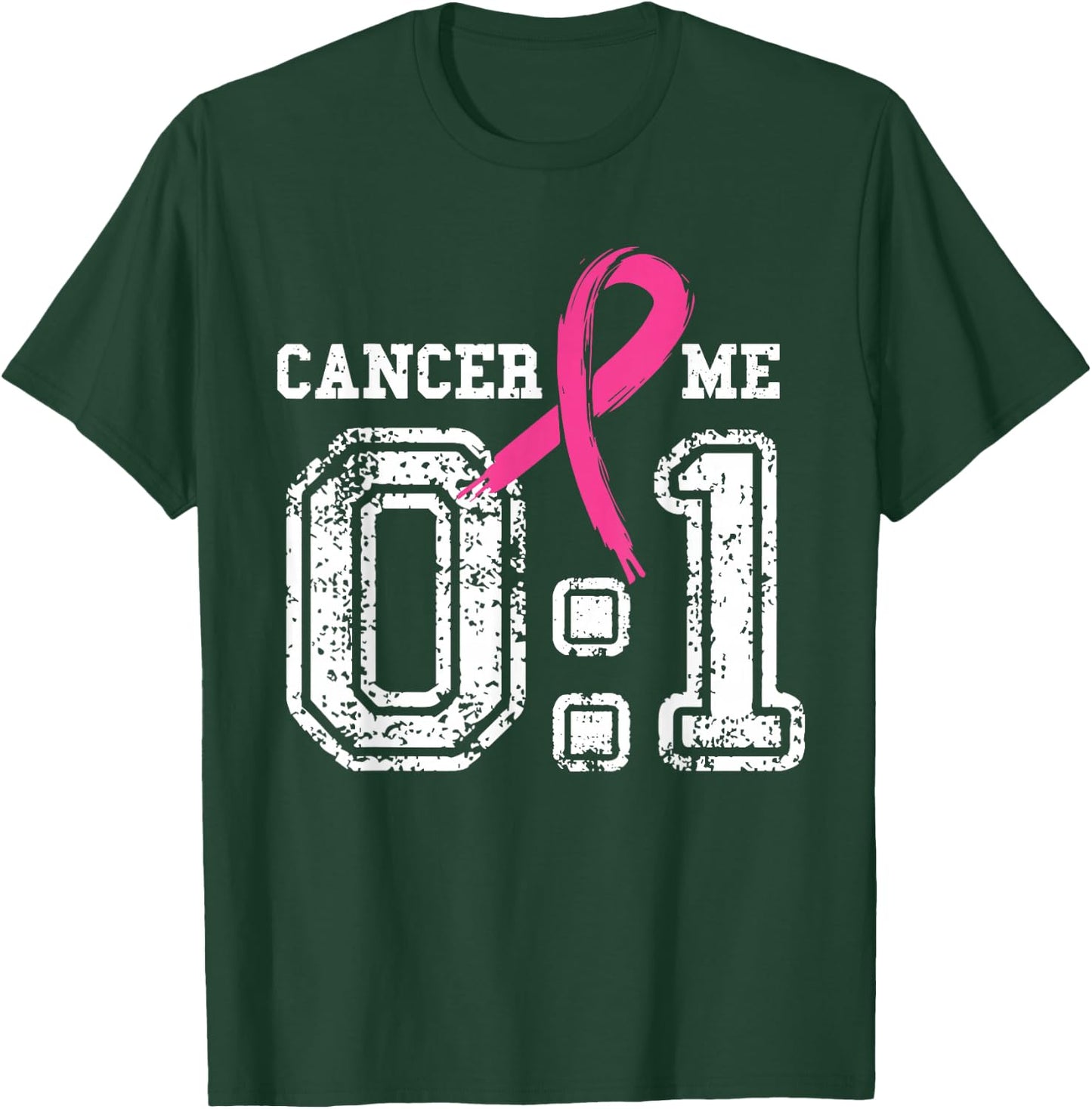 Cancer 0 Me 1 Breast Cancer Awareness Survivor Gift T-Shirt - T-Shirt | Forest