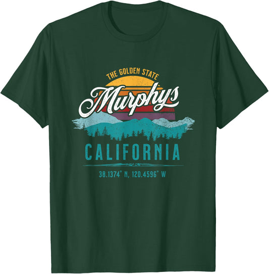 Retro Murphys California Mountains Sun Grunge Art Souvenir T-Shirt - T-Shirt | Forest