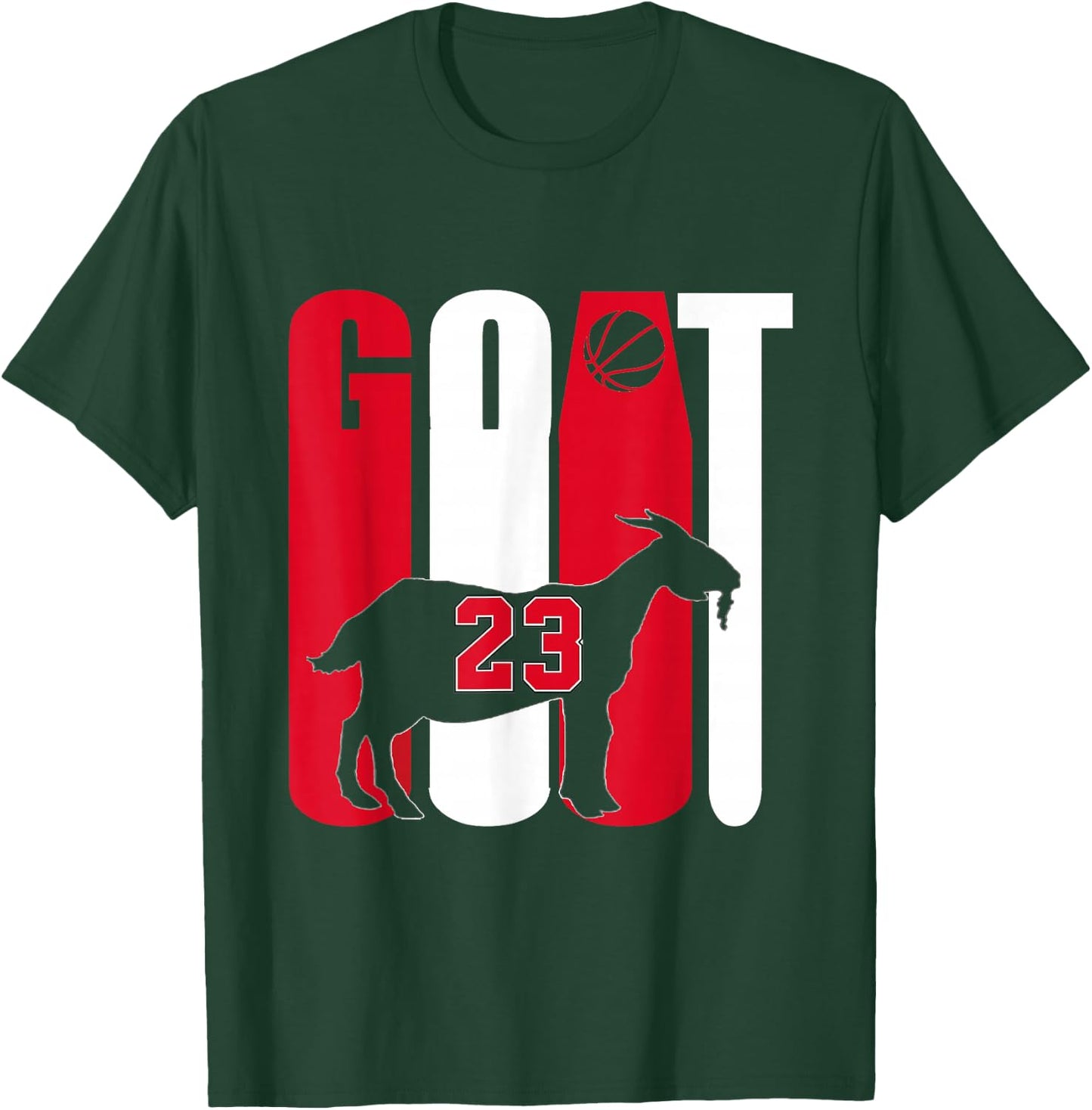 Goat (Greatest Of All Time) Basketball 23 T-Shirt - T-Shirt | Forest