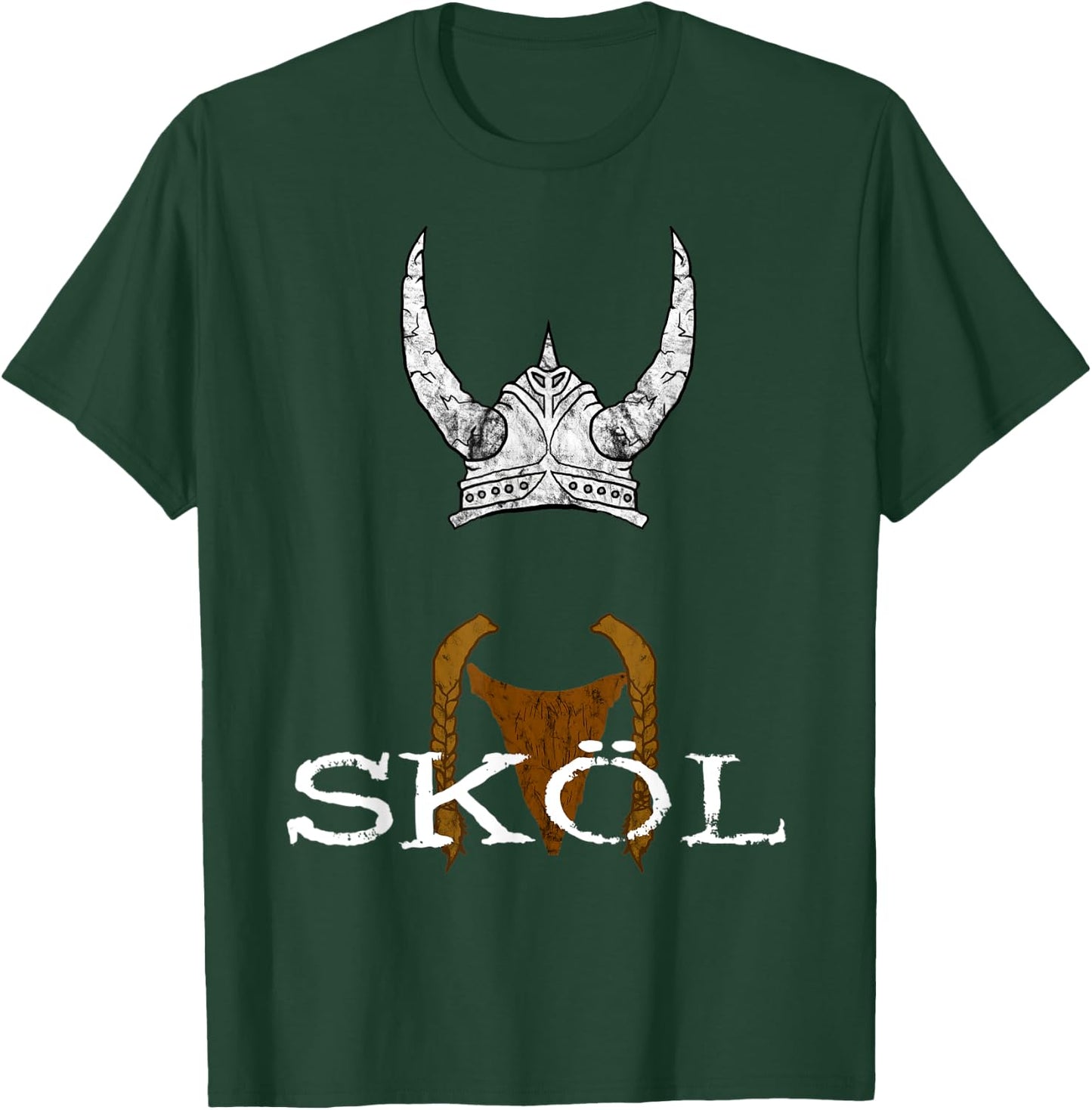 Skol Viking Helmet Nordic Scandinavian Norse Mythology T-Shirt - T-Shirt | Forest