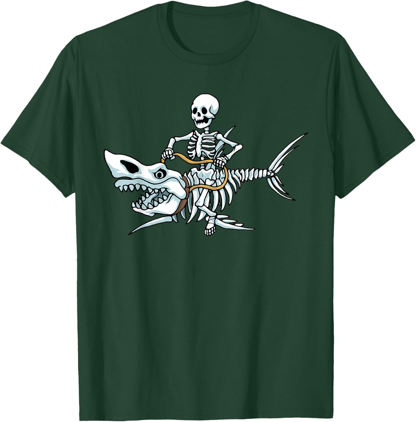 Halloween shark skeleton funny Halloween T-Shirt - T-Shirt | Forest
