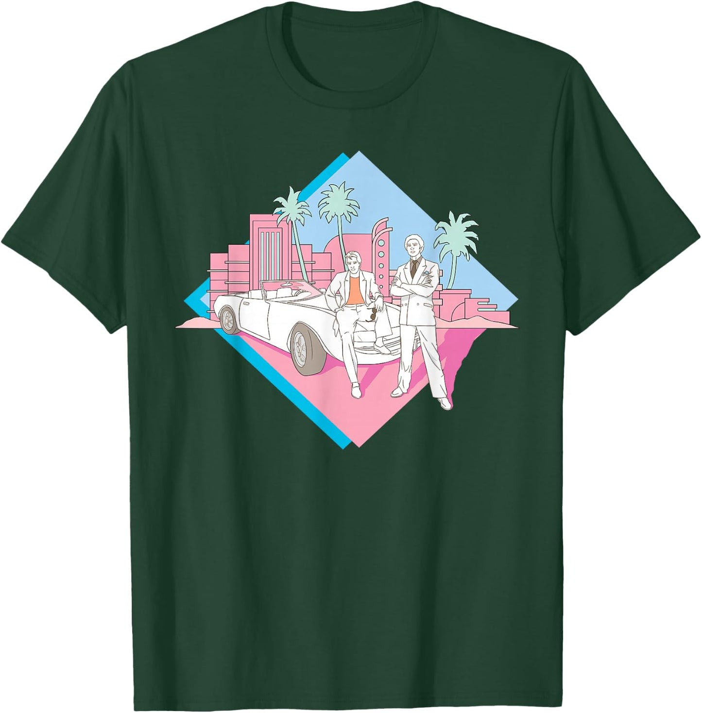 Miami Vice Corckett and Tubbs Posing T-Shirt - T-Shirt | Forest