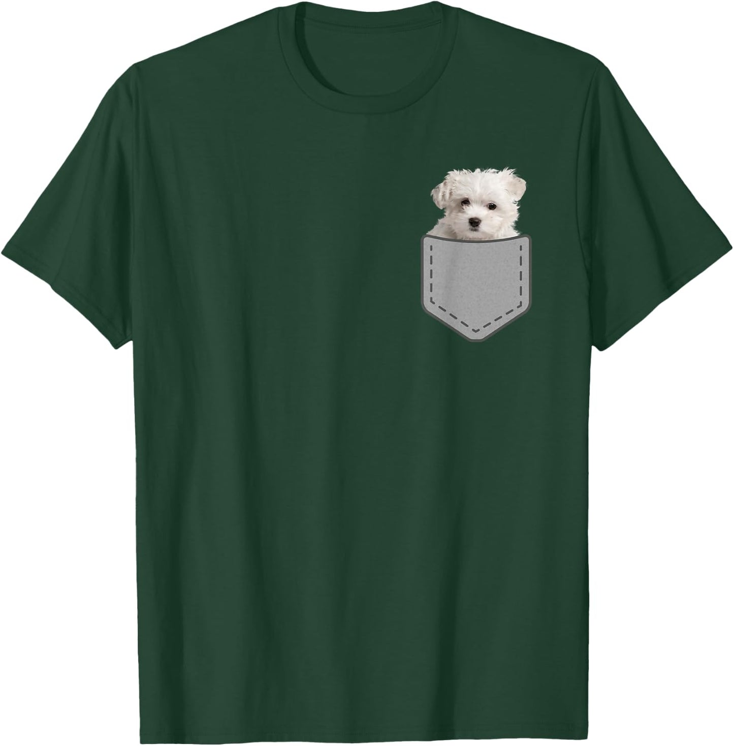 Maltese Puppy Dog in Your Pocket Small T-Shirt - T-Shirt | Forest