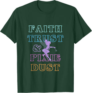 Disney Peter Pan Tinker Bell Faith Trust & Pixie Dust Neon T-Shirt - T-Shirt | Forest