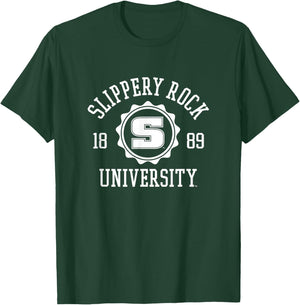 Slippery Rock The Rock Stamp Green Officially Licensed T-Shirt - T-Shirt | Forest