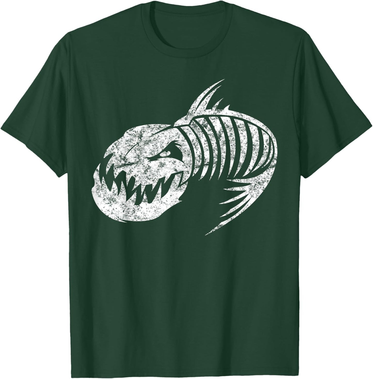 Badass Gifts Fish Bone Skeleton Vintage T-Shirt - T-Shirt | Forest