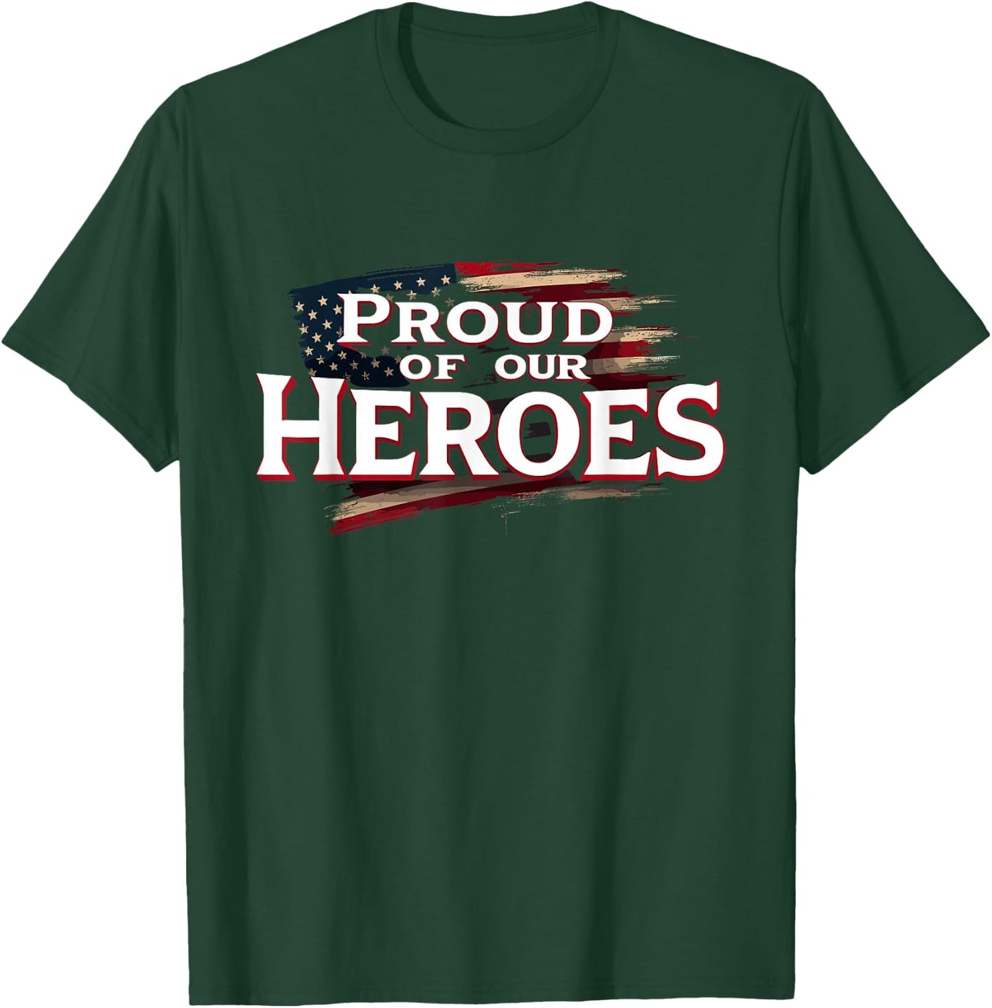 Military Pride Support Our Troops Veterans Tribute USA T-Shirt - T-Shirt | Forest