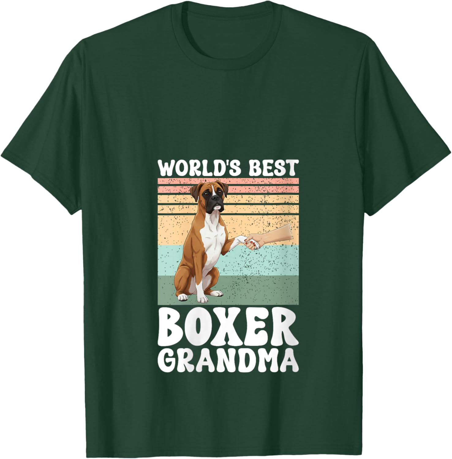 Women's World's Best Boxer Grandma Boxer Grandmother V-Neck T-Shirt - T-Shirt | Forest