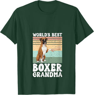 Women's World's Best Boxer Grandma Boxer Grandmother V-Neck T-Shirt - T-Shirt | Forest