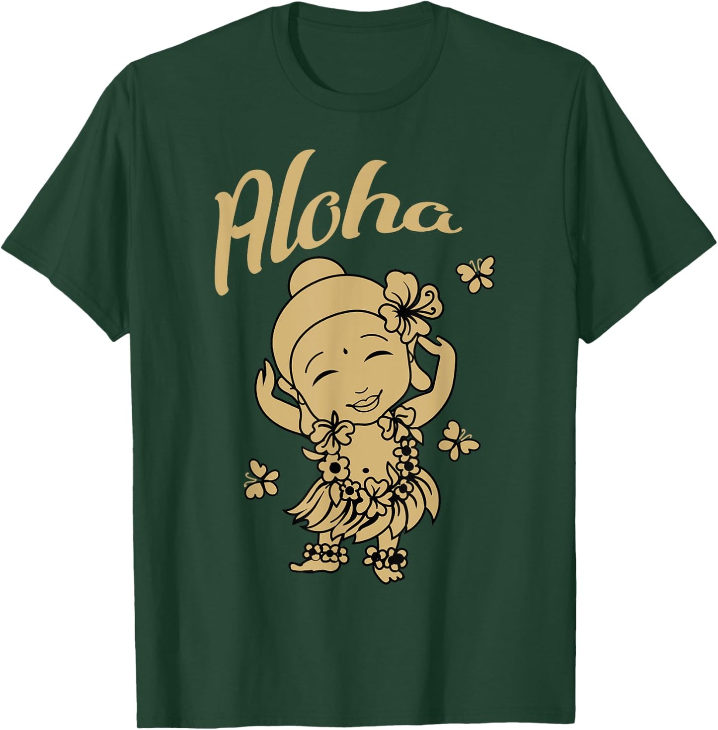 Aloha Buddha Funny Hawaiian Buddhist Yoga Meditation T-Shirt - T-Shirt | Forest