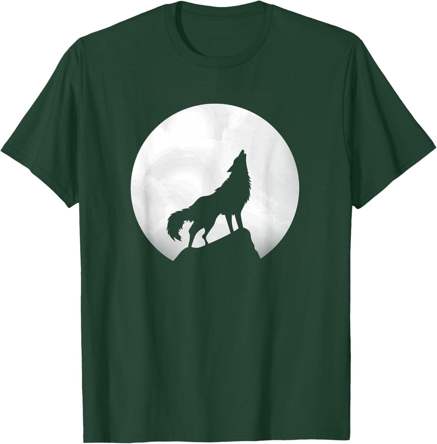 Wolf Howling in Moon Light Lone Wolf T-Shirt - T-Shirt | Forest