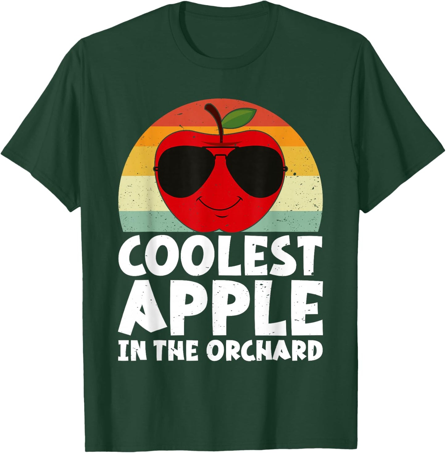 Retro Coolest Apple in The Orchard | Apple Picking Season T-Shirt - T-Shirt | Forest