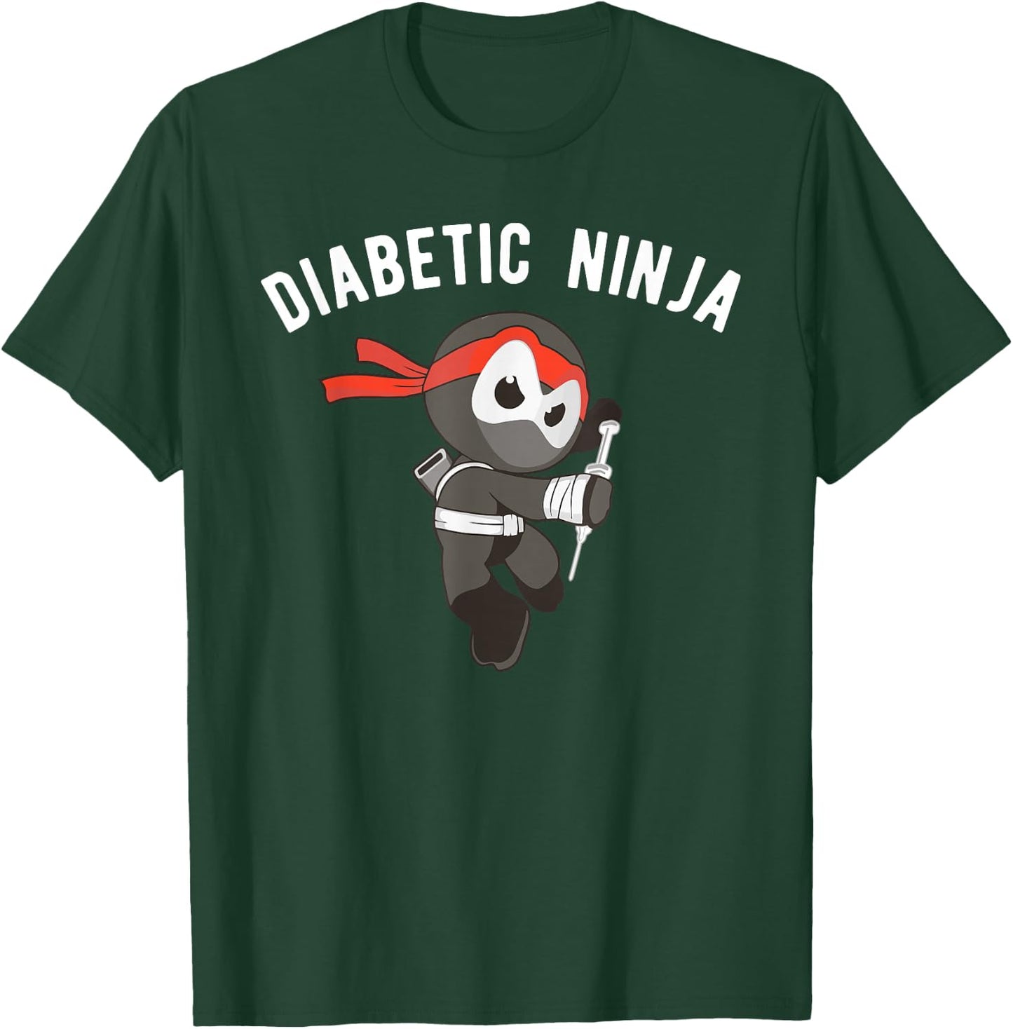 Diabetic Ninja Martial Arts Type 1 Diabetes T-Shirt - T-Shirt | Forest