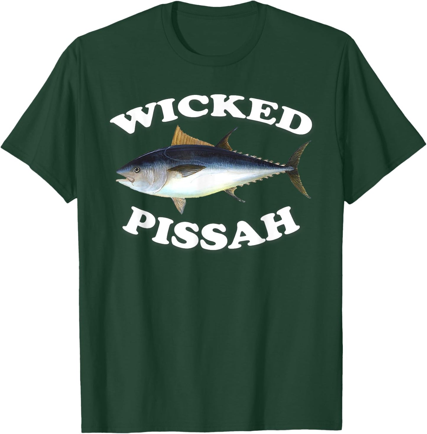 Wicked Pissah Bluefin Tuna Illustration Fishing Angler Gear T-Shirt - T-Shirt | Forest