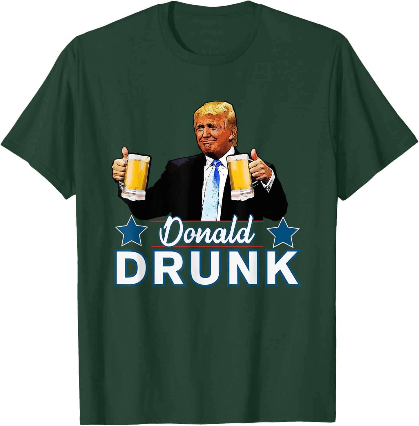 Drinking Presidents Trump 4th of July Funny Donald Drunk Women Men T-Shirt - T-Shirt | Forest