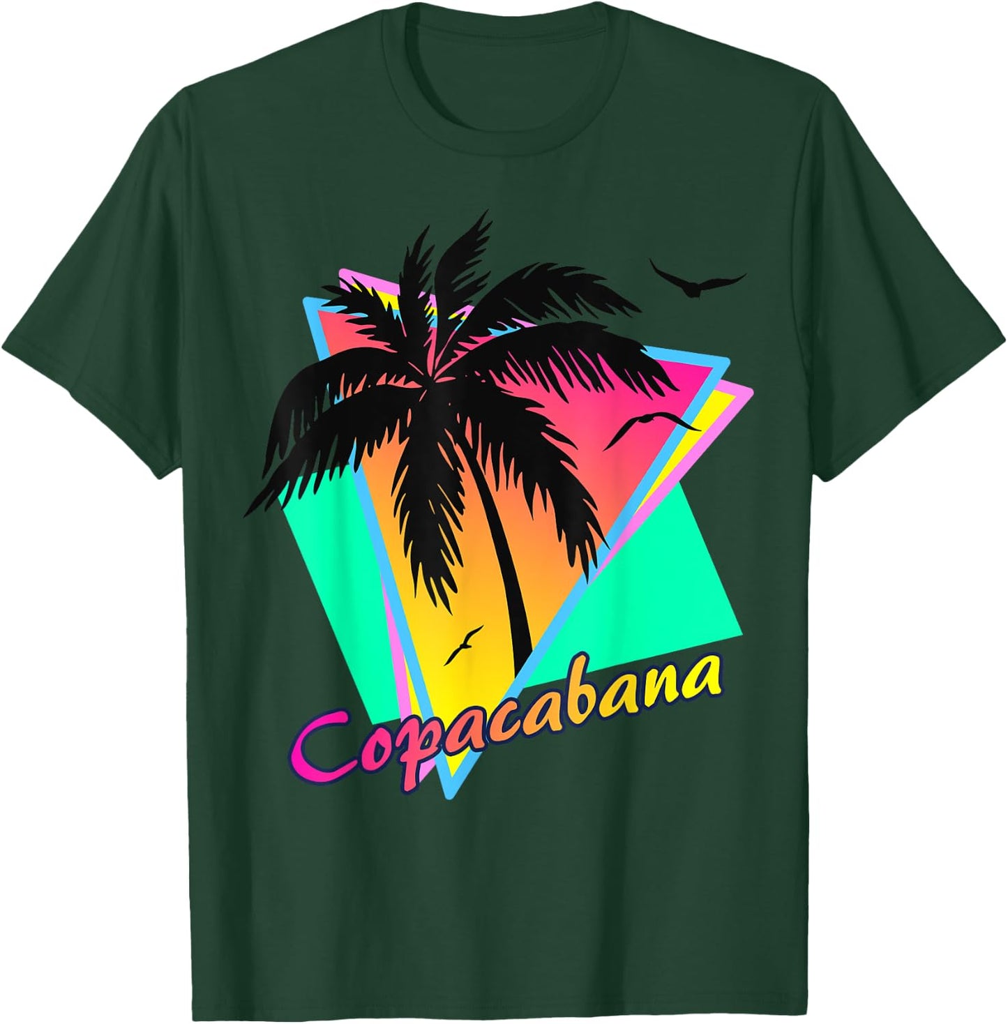 Copacabana Tropical Summer Beach Palm Tree Sunset T-Shirt - T-Shirt | Forest