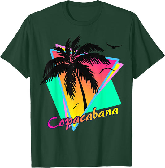 Copacabana Tropical Summer Beach Palm Tree Sunset T-Shirt - T-Shirt | Forest