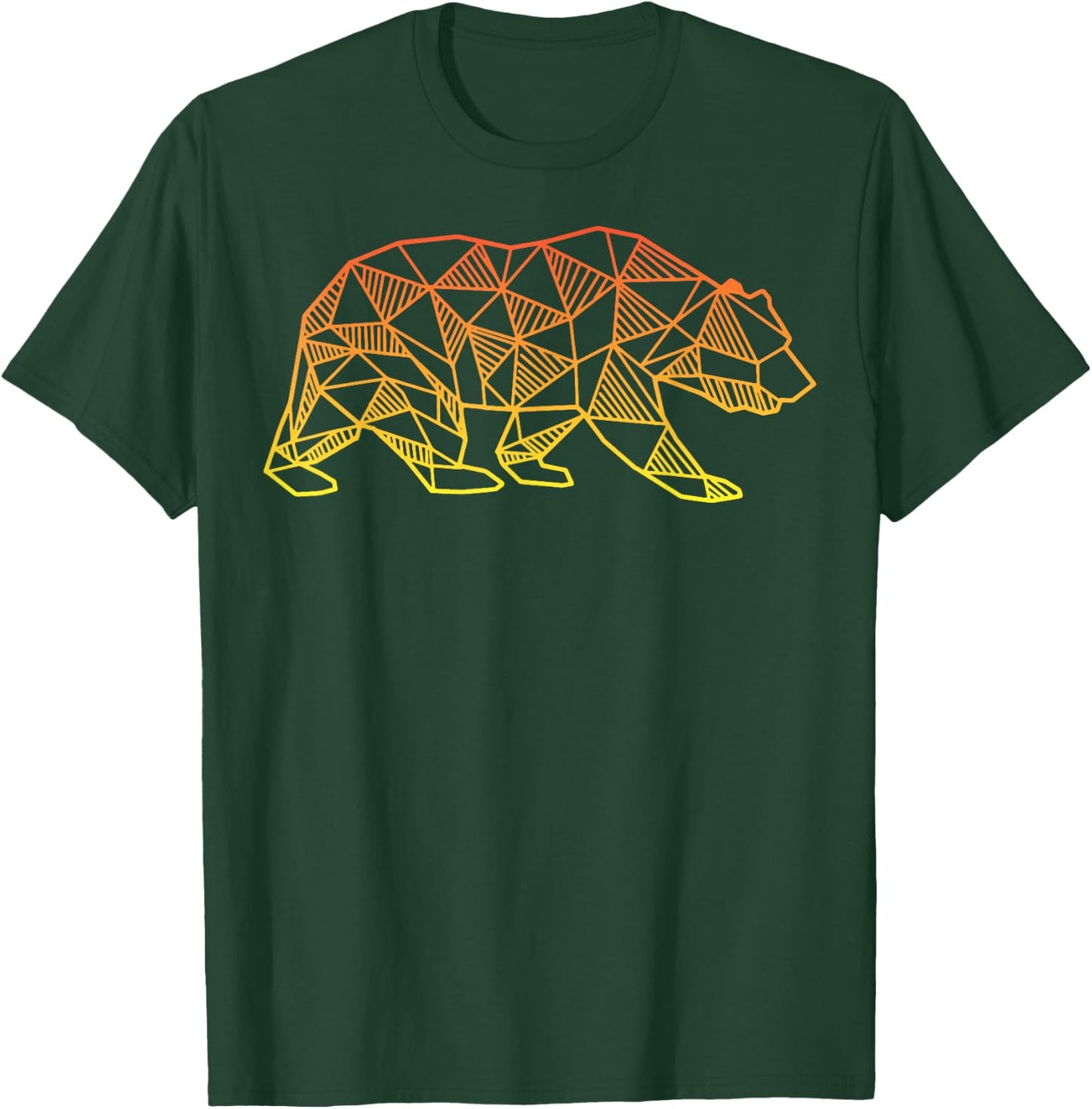 Geometric Bear Retro T Shirt Wild Alaska Mountain Animal T-Shirt - T-Shirt | Forest