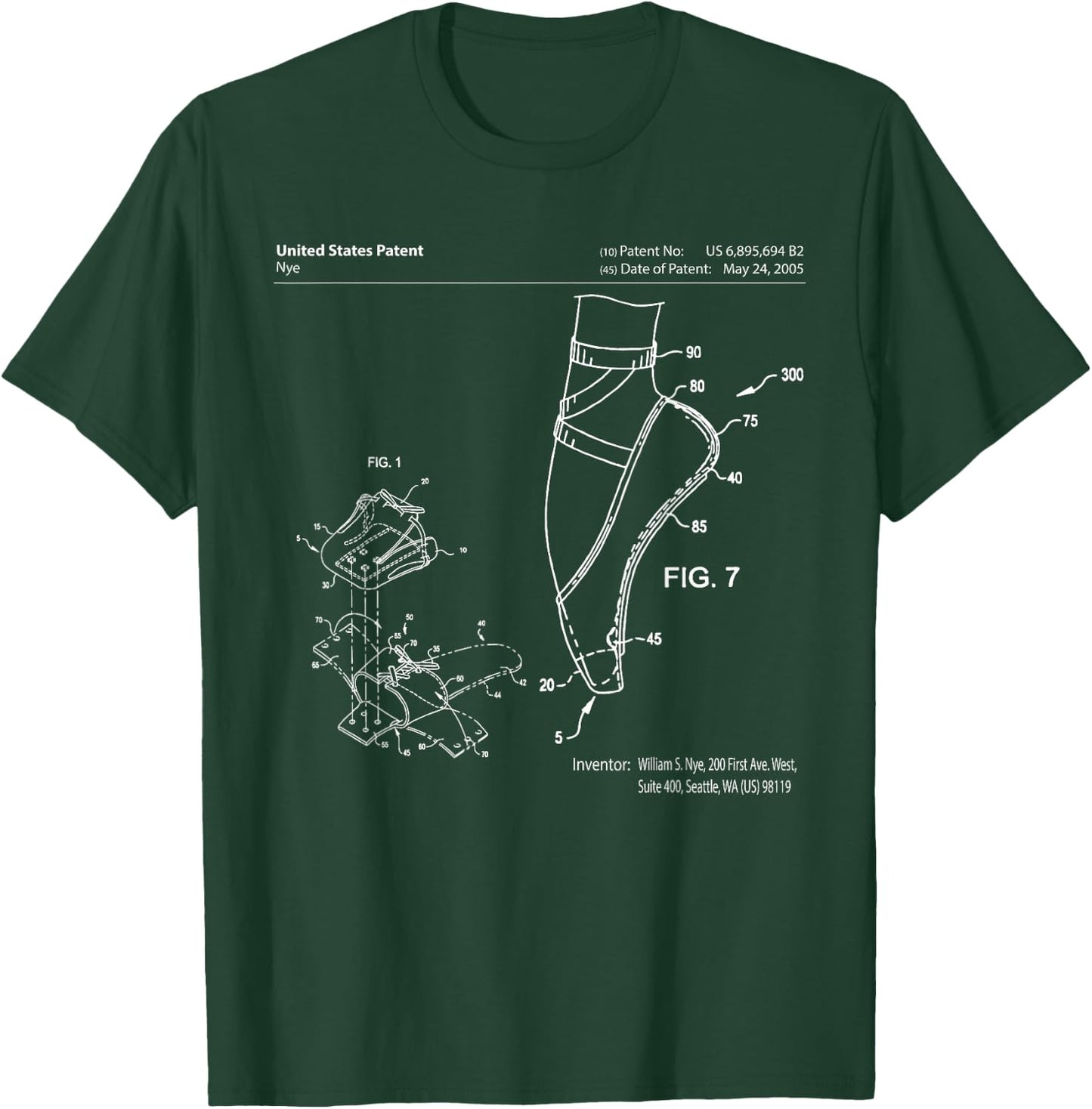 Ballet Shoe Patent Pointe Dance Studio T-Shirt - T-Shirt | Forest